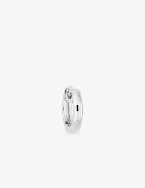 Boucle d'oreille créole à l'unité en argent 925 ‰ rhodié, diamètre 9 mm SO OR
