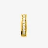 Boucle d'oreille créole unitaire en plaqué or avec oxydes de zirconium SO OR