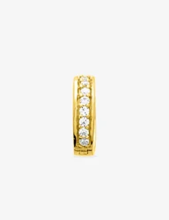 Boucle d'oreille créole unitaire en plaqué or avec oxydes de zirconium SO OR
