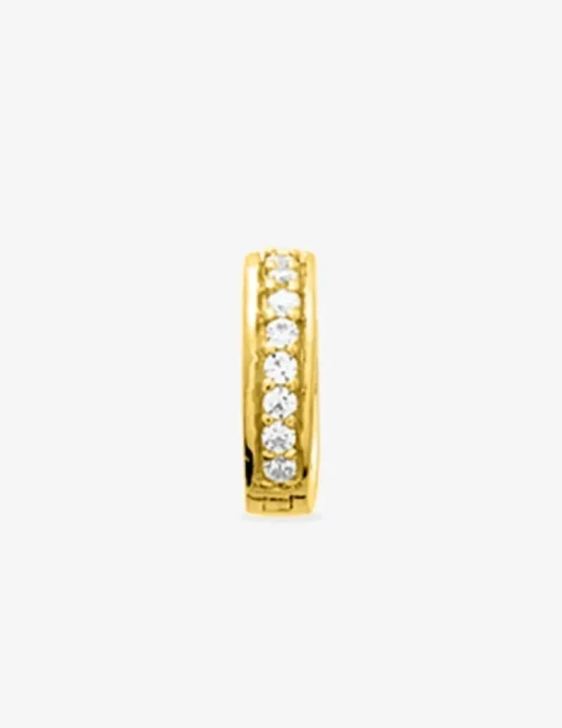 Boucle d'oreille créole unitaire en plaqué or avec oxydes de zirconium SO OR