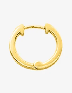 Boucle d'oreille créole unitaire en plaqué or avec oxydes de zirconium SO OR