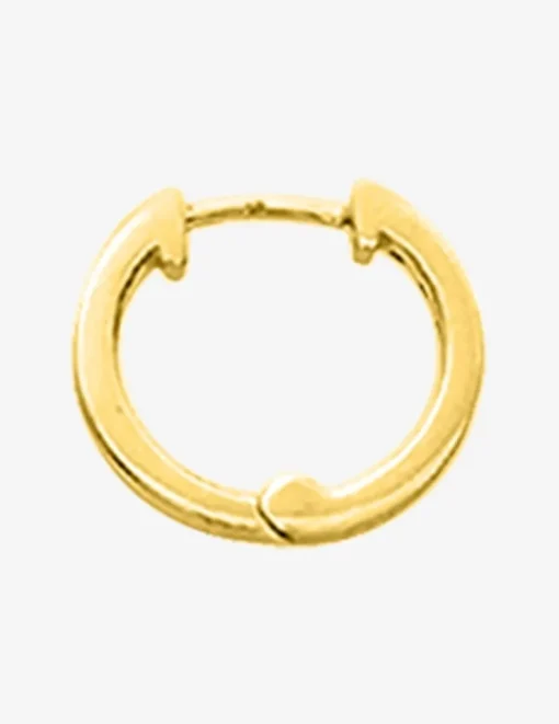 Boucle d'oreille créole unitaire en plaqué or avec oxydes de zirconium SO OR