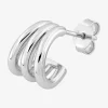 Boucle d'oreille demi-créole à l'unité en argent 925 ‰ rhodié SO OR