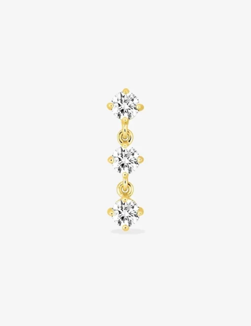 Boucle d'oreille pendante à l'unité en plaqué or et oxydes de zirconium SO OR