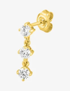 Boucle d'oreille pendante à l'unité en plaqué or et oxydes de zirconium SO OR