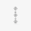 Boucle d'oreille pendante à l'unité en argent 925 ‰ rhodié et oxydes de zirconium SO OR