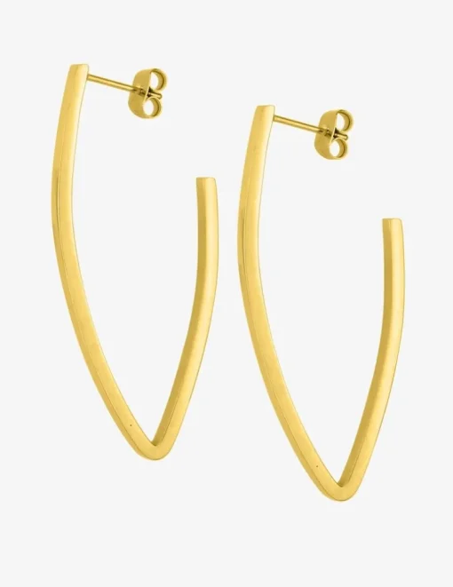 Boucles d'oreilles acier doré style créoles brisées fantaisie SO OR
