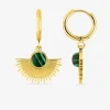 Boucles d'oreilles acier doré, motif et malachite SO OR