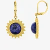 Boucles d'oreilles acier doré brisure et lapis-lazuli bleu SO OR