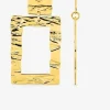 Boucles d'oreilles acier doré rectangle tendance SO OR