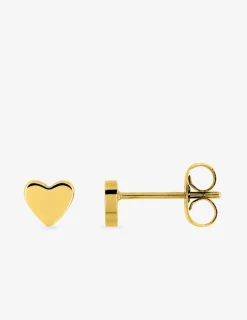 Boucles d'oreilles acier doré bouton cœur SO OR