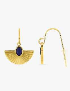 Boucles d’oreilles acier doré et lapis-lazuli bleue SO OR