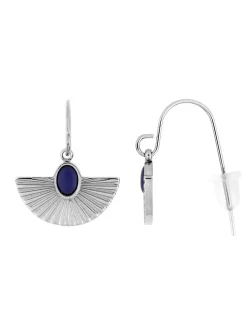 Boucles d’oreilles acier et lapis-lazuli bleue SO OR