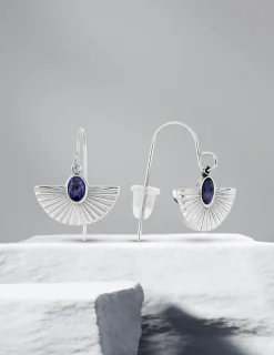 Boucles d’oreilles acier et lapis-lazuli bleue SO OR