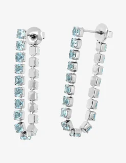 Boucles d'oreilles acier pendantes avec oxydes de zirconium bleus SO OR
