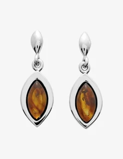 Boucles d'oreilles ambre argent 925‰ rhodié SO OR