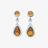 Boucles d'oreilles ambre en argent 925‰ rhodié SO OR