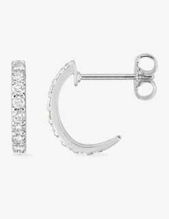 Boucles d'oreilles argent rhodié 925‰ oxyde de zirconium 14 mm SO OR