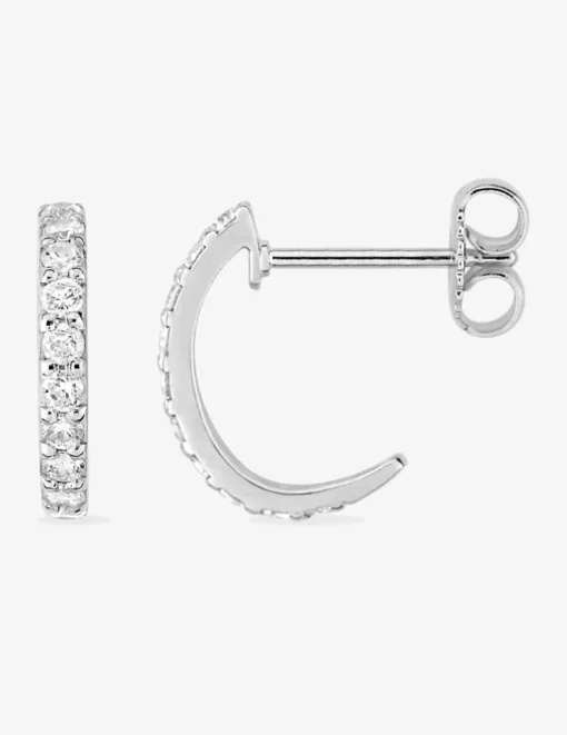 Boucles d'oreilles argent rhodié 925‰ oxyde de zirconium 14 mm SO OR