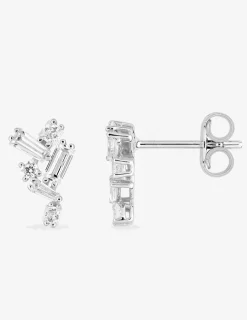Boucles d'oreilles argent 925‰ rhodié et oxydes de zirconium multiformes SO OR