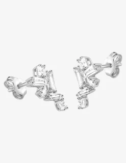 Boucles d'oreilles argent 925‰ rhodié et oxydes de zirconium multiformes SO OR