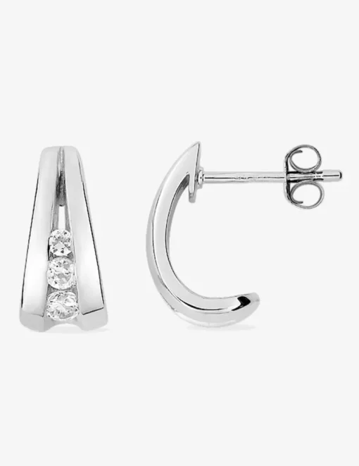 Boucles d'oreilles argent rhodié 925‰ avec oxyde de zirconium SO OR