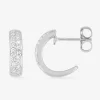 Boucles d'oreilles argent rhodié 925‰ avec oxyde de zirconium 12 mm SO OR