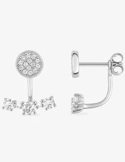 Boucles d'oreilles argent 925‰ rhodié et oxydes de zirconium SO OR