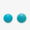 Boucles d'oreilles argent 925‰ rhodié et turquoise reconstituée 9 mm SO OR