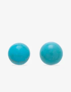Boucles d'oreilles argent 925‰ rhodié et turquoise reconstituée 9 mm SO OR