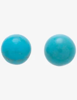 Boucles d'oreilles argent 925‰ rhodié et turquoise reconstituée 9 mm SO OR