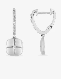 Boucles d'oreilles argent 925 ‰ demi-créole avec oxyde de zirconium SO OR