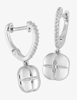 Boucles d'oreilles argent 925 ‰ demi-créole avec oxyde de zirconium SO OR