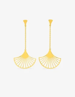 Boucles d'oreilles Art déco motif or jaune 750‰ SO OR