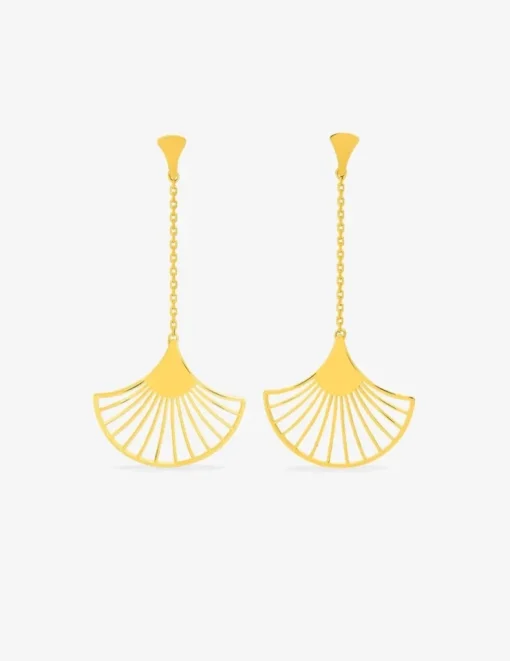 Boucles d'oreilles Art déco motif or jaune 750‰ SO OR
