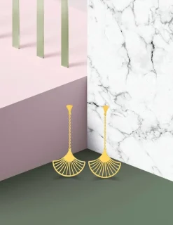 Boucles d'oreilles Art déco motif or jaune 750‰ SO OR