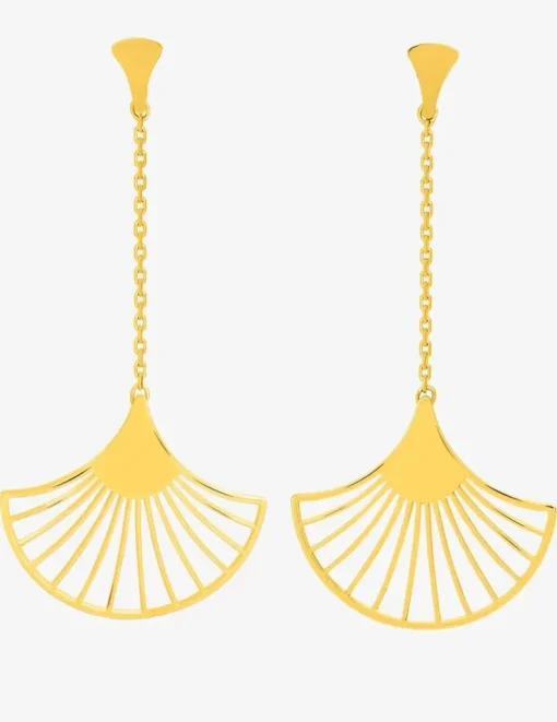 Boucles d'oreilles Art déco motif or jaune 750‰ SO OR