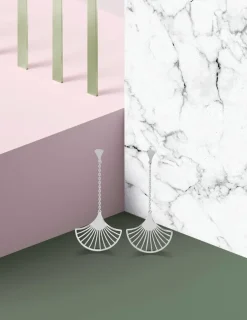 Boucles d'oreilles Art déco motif or blanc 750‰ SO OR