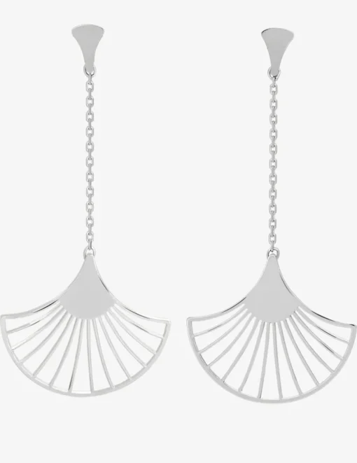 Boucles d'oreilles Art déco motif or blanc 750‰ SO OR