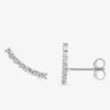 Boucles d'oreilles barrettes en or blanc 375‰ et oxyde de zirconium SO OR