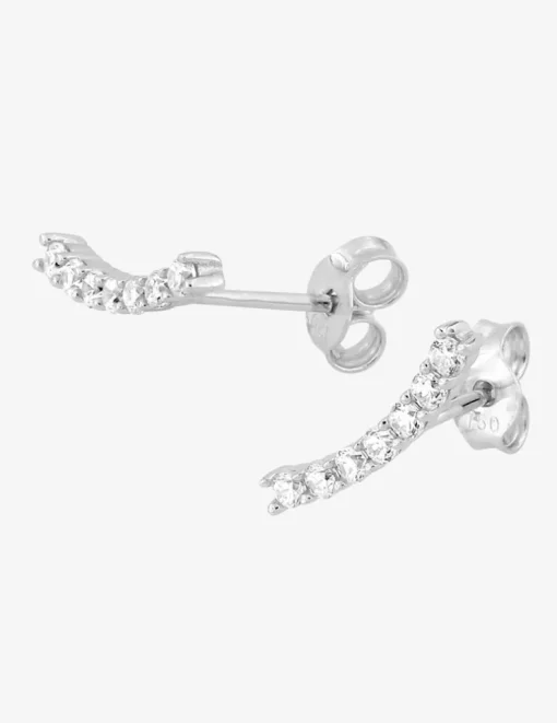 Boucles d'oreilles barrettes en or blanc 375‰ et oxyde de zirconium SO OR