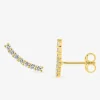 Boucles d'oreilles barrettes en or jaune 375‰ et oxyde de zirconium SO OR