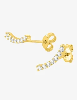 Boucles d'oreilles barrettes en or jaune 375‰ et oxyde de zirconium SO OR
