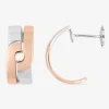 Boucles d'oreilles bicolores argent 925 ‰ bombées SO OR