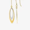 Boucles d'oreilles bicolores pendantes or 375‰ SO OR