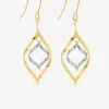 Boucles d'oreilles bicolores pendantes or 375‰ SO OR