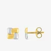 Boucles d'oreilles bicolores or 375‰ SO OR