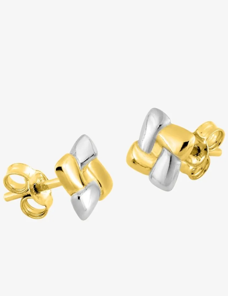 Boucles d'oreilles bicolores or 375‰ SO OR
