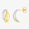 Boucles d'oreilles bicolores or 375‰ SO OR