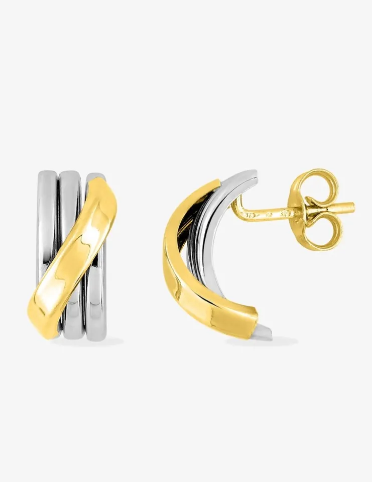 Boucles d'oreilles bicolores or 375‰ SO OR